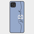 Personalized Initials Azure Glossy Metal Case Cover For Samsung Galaxy F42 5G