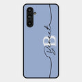 Personalized Initials Azure Glossy Metal Case Cover For Samsung Galaxy F54 5G