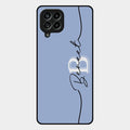 Personalized Initials Azure Glossy Metal Case Cover For Samsung Galaxy M53 5G