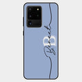 Personalized Initials Azure Glossy Metal Case Cover For Samsung Galaxy S20 Ultra