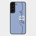 Personalized Initials Azure Glossy Metal Case Cover For Samsung Galaxy S22 Plus 5G