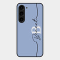Personalized Initials Azure Glossy Metal Case Cover For Samsung Galaxy S23 5G