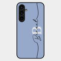 Personalized Initials Azure Glossy Metal Case Cover For Samsung Galaxy S23 Fe 5G