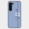 Personalized Initials Azure Glossy Metal Case Cover For Samsung Galaxy S23 Plus 5G