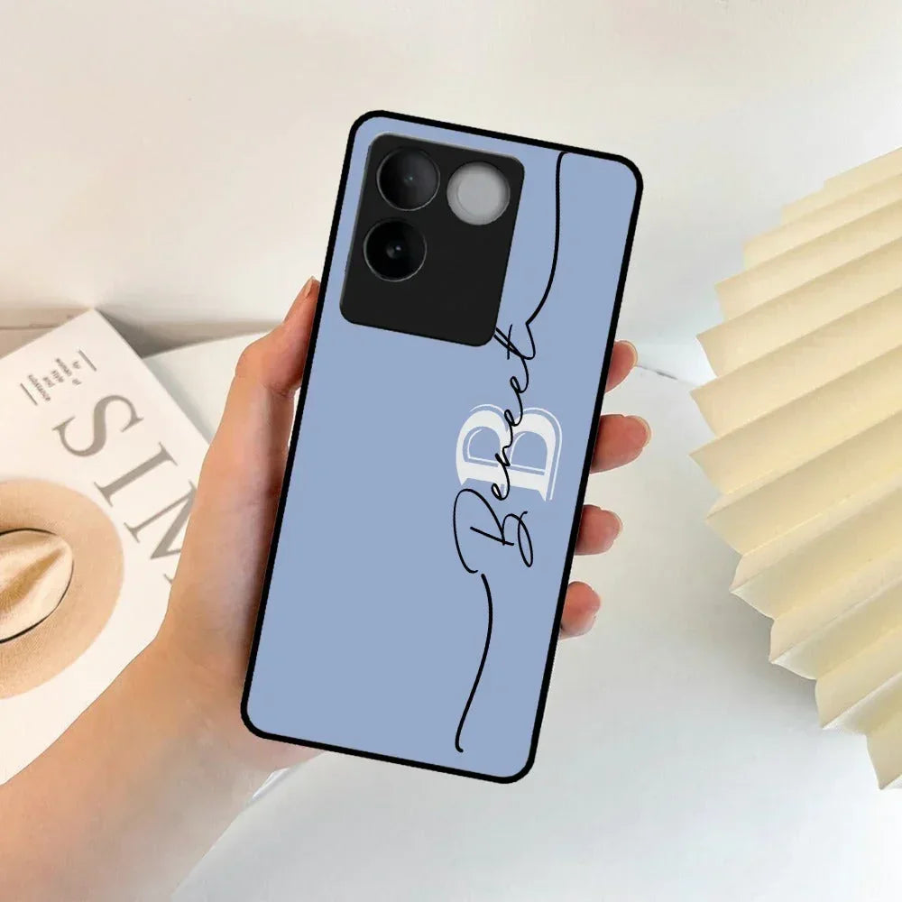 Personalized Initials Azure Glossy Metal Case Cover For Vivo - ShopOnCliQ