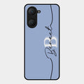 Personalized Initials Azure Glossy Metal Case Cover For Vivo T3 Lite 5G