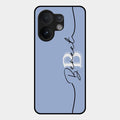 Personalized Initials Azure Glossy Metal Case Cover For Vivo T4 Pro 5G