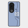 Personalized Initials Azure Glossy Metal Case Cover For Vivo T4 Ultra 5G