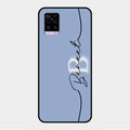 Personalized Initials Azure Glossy Metal Case Cover For Vivo V20