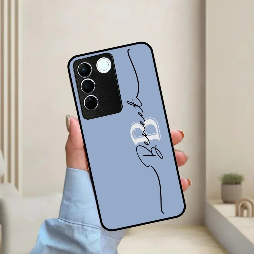 Personalized Initials Azure Glossy Metal Case Cover For Vivo - ShopOnCliQ