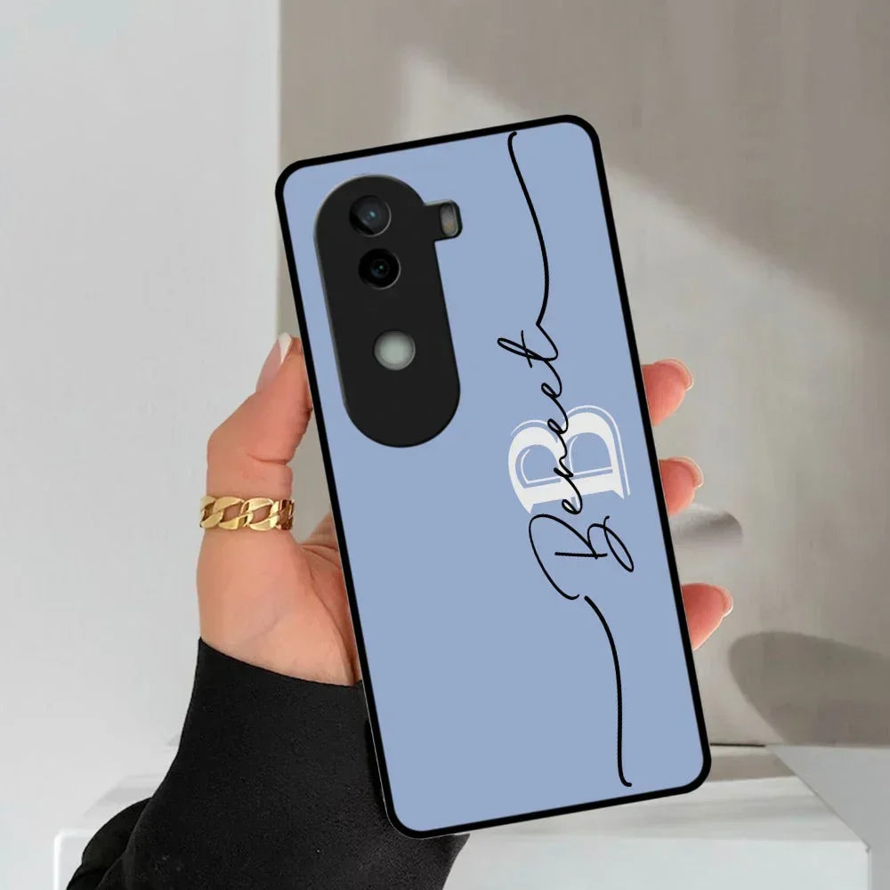 Personalized Initials Azure Glossy Metal Case Cover For Vivo - ShopOnCliQ