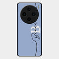 Personalized Initials Azure Glossy Metal Case Cover For Vivo X100 5G