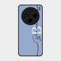 Personalized Initials Azure Glossy Metal Case Cover For Vivo X200 5G