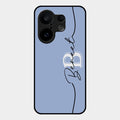 Personalized Initials Azure Glossy Metal Case Cover For Vivo X200 Fe 5G