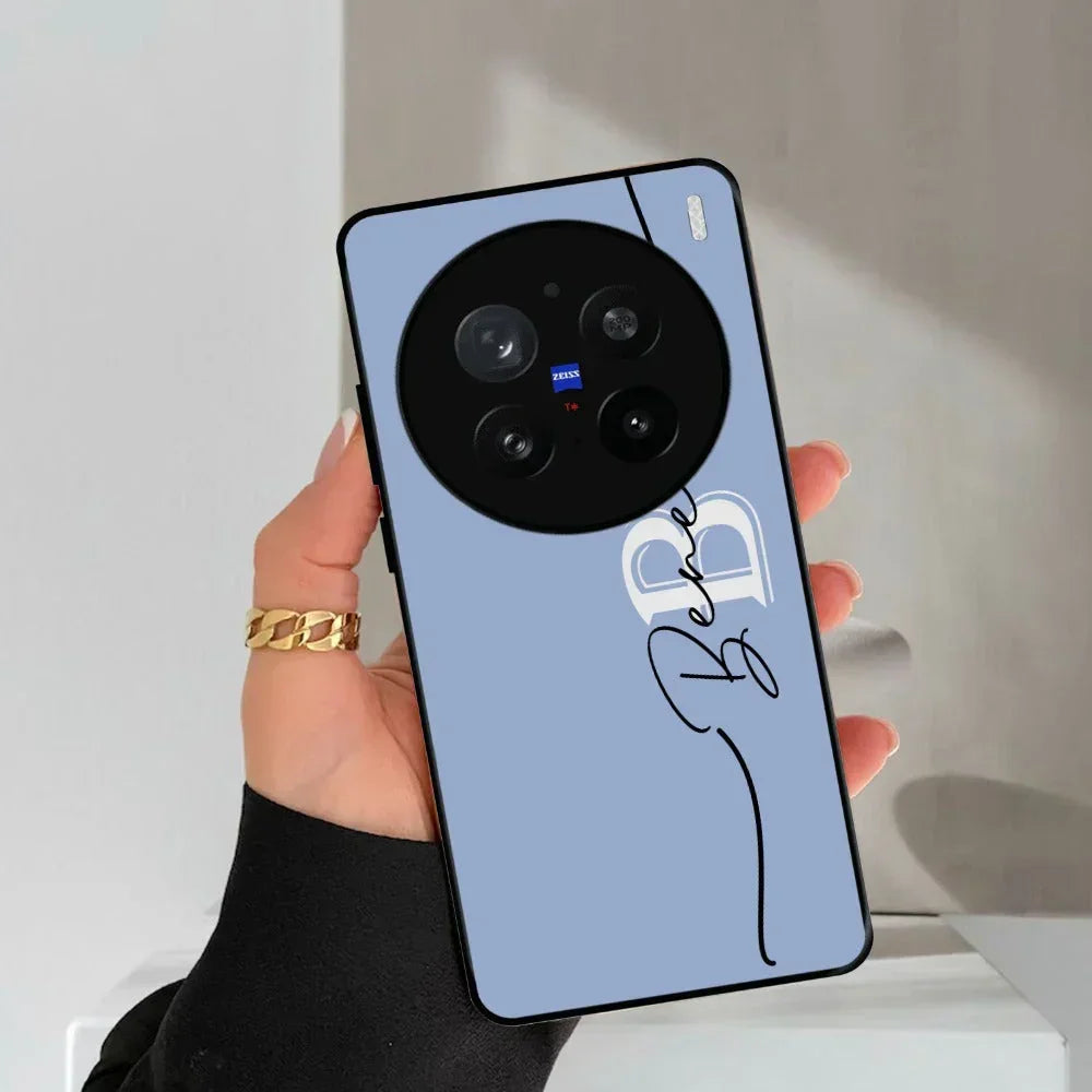 Personalized Initials Azure Glossy Metal Case Cover For Vivo - ShopOnCliQ