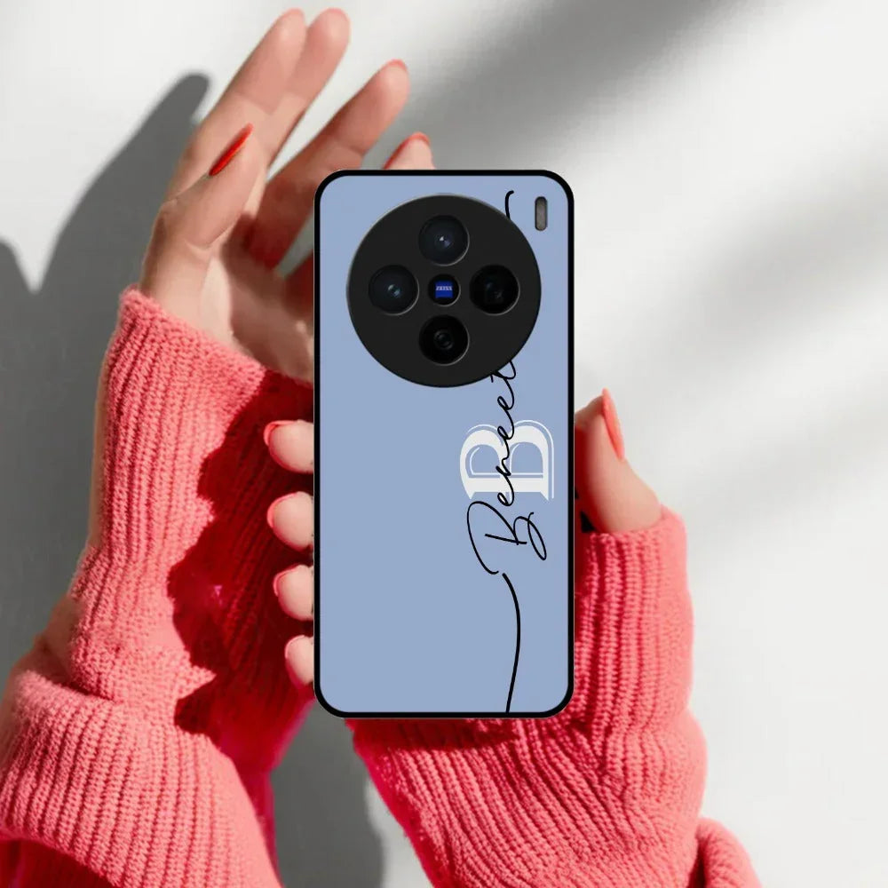 Personalized Initials Azure Glossy Metal Case Cover For Vivo - ShopOnCliQ