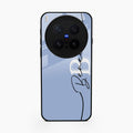 Personalized Initials Azure Glossy Metal Case Cover For Vivo X300 Pro 5G