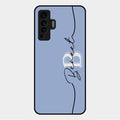 Personalized Initials Azure Glossy Metal Case Cover For Vivo X50 5G