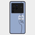 Personalized Initials Azure Glossy Metal Case Cover For Vivo X80 Pro 5G