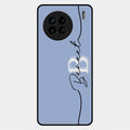 Personalized Initials Azure Glossy Metal Case Cover For Vivo X90 5G