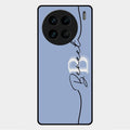 Personalized Initials Azure Glossy Metal Case Cover For Vivo X90 Pro 5G