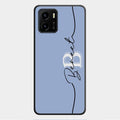 Personalized Initials Azure Glossy Metal Case Cover For Vivo Y01