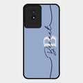 Personalized Initials Azure Glossy Metal Case Cover For Vivo Y02T