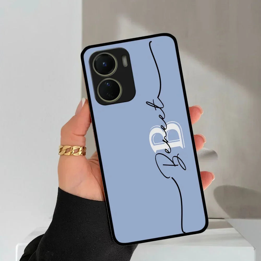 Personalized Initials Azure Glossy Metal Case Cover For Vivo - ShopOnCliQ