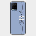 Personalized Initials Azure Glossy Metal Case Cover For Vivo Y21G