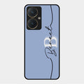 Personalized Initials Azure Glossy Metal Case Cover For Vivo Y27