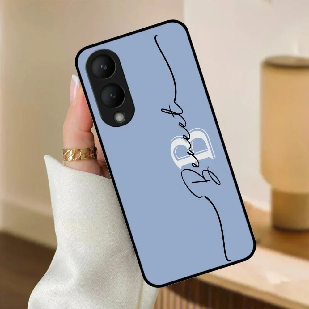 Personalized Initials Azure Glossy Metal Case Cover For Vivo - ShopOnCliQ