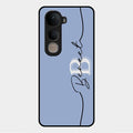 Personalized Initials Azure Glossy Metal Case Cover For Vivo Y400 5G