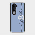 Personalized Initials Azure Glossy Metal Case Cover For Vivo Y400 Pro 5G