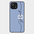 Personalized Initials Azure Glossy Metal Case Cover For Xiaomi Mi 11 Lite