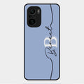 Personalized Initials Azure Glossy Metal Case Cover For Xiaomi Mi 11X 5G