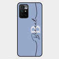 Personalized Initials Azure Glossy Metal Case Cover For Xiaomi Redmi 10 Prime