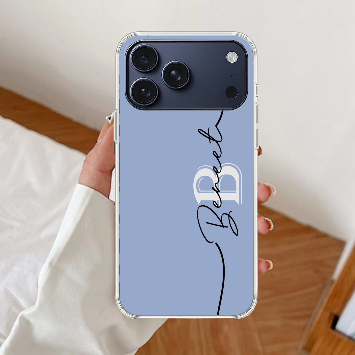 Personalized Initials Azure Silicon Case For iPhone