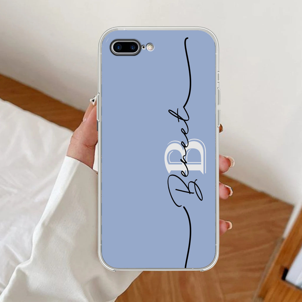 Personalized Initials Azure Silicon Case For iPhone 7 Plus / iPhone 8 Plus