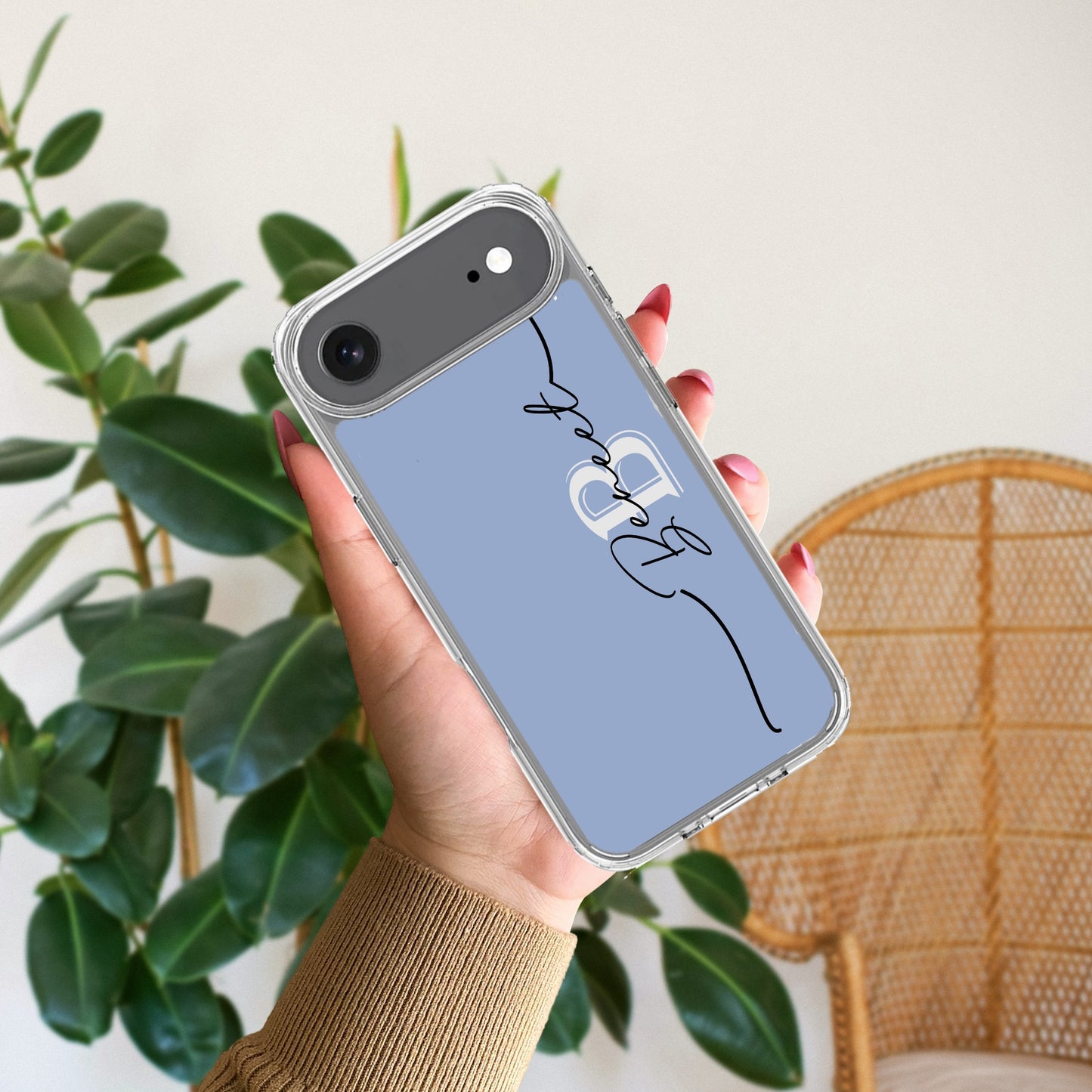 Personalized Initials Azure Silicon Case For iPhone