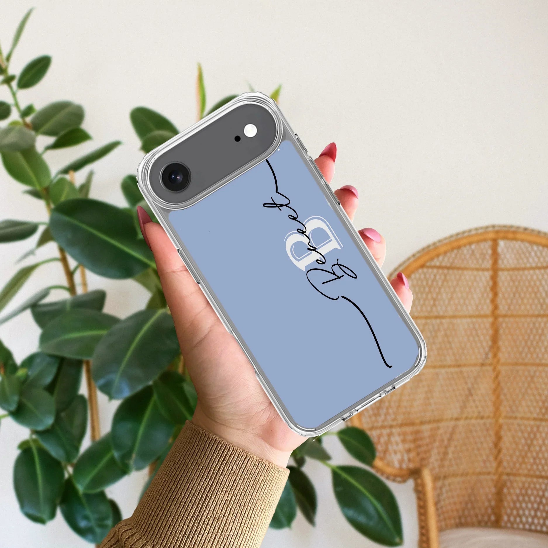 Personalized Initials Azure Silicon Case For iPhone - ShopOnCliQ