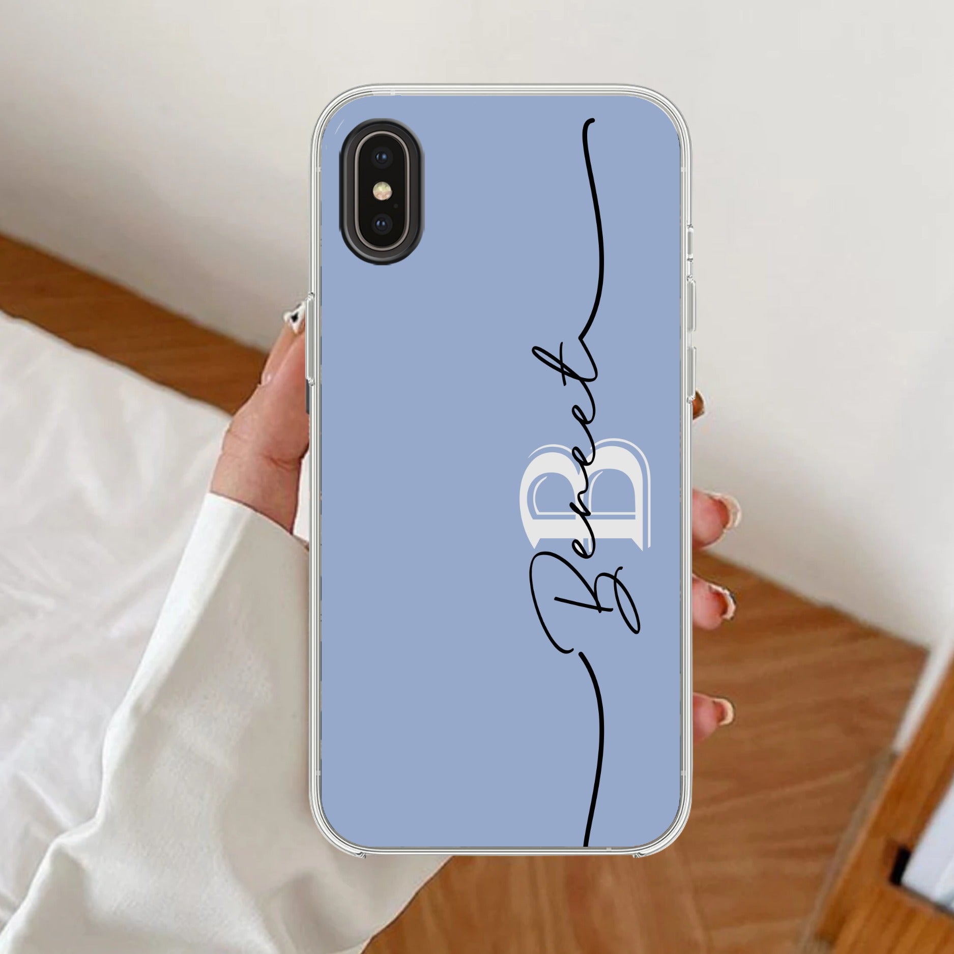 Personalized Initials Azure Silicon Case For iPhone