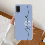 Personalized Initials Azure Silicon Case For iPhone XR