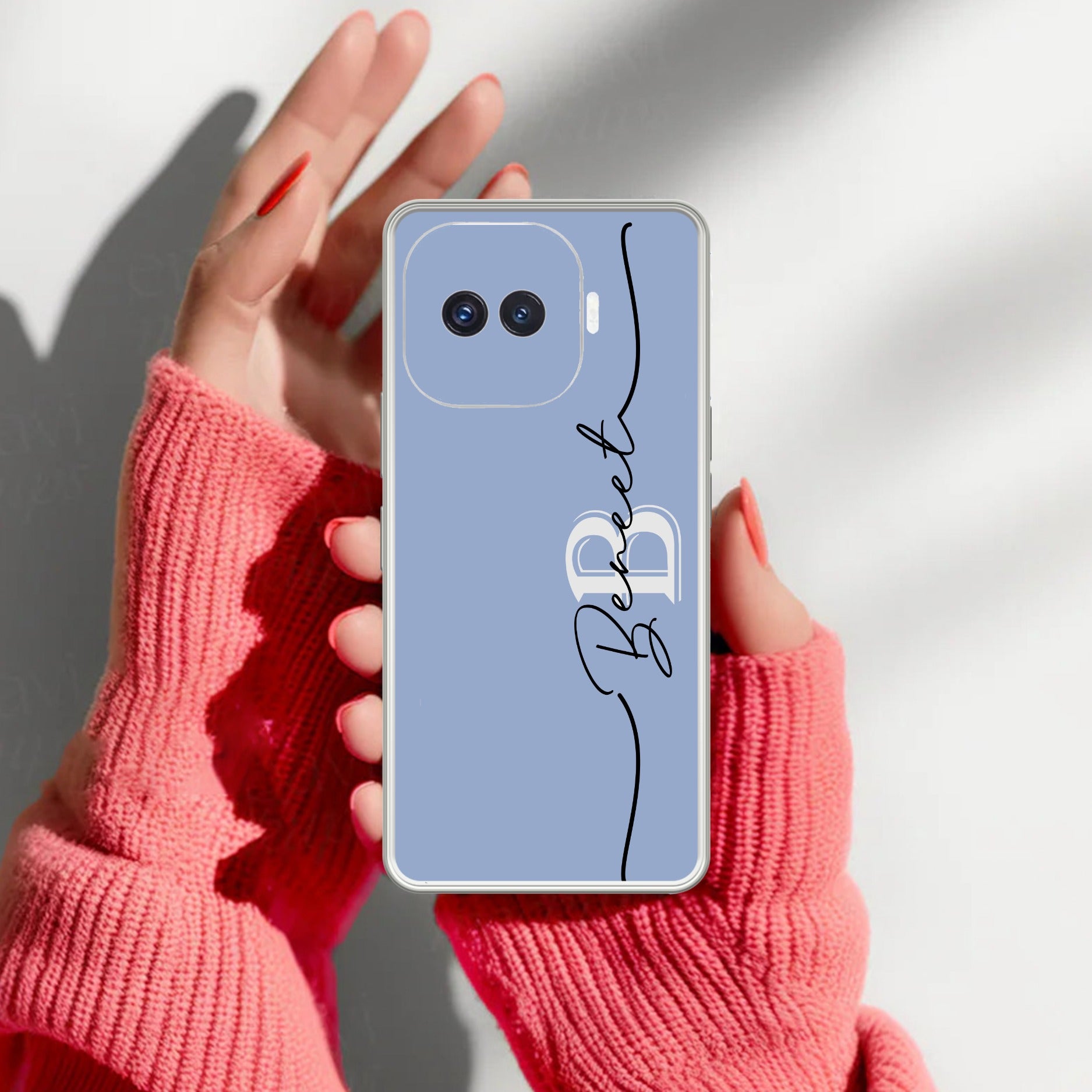Personalized Initials Azure Silicon Case For iQOO