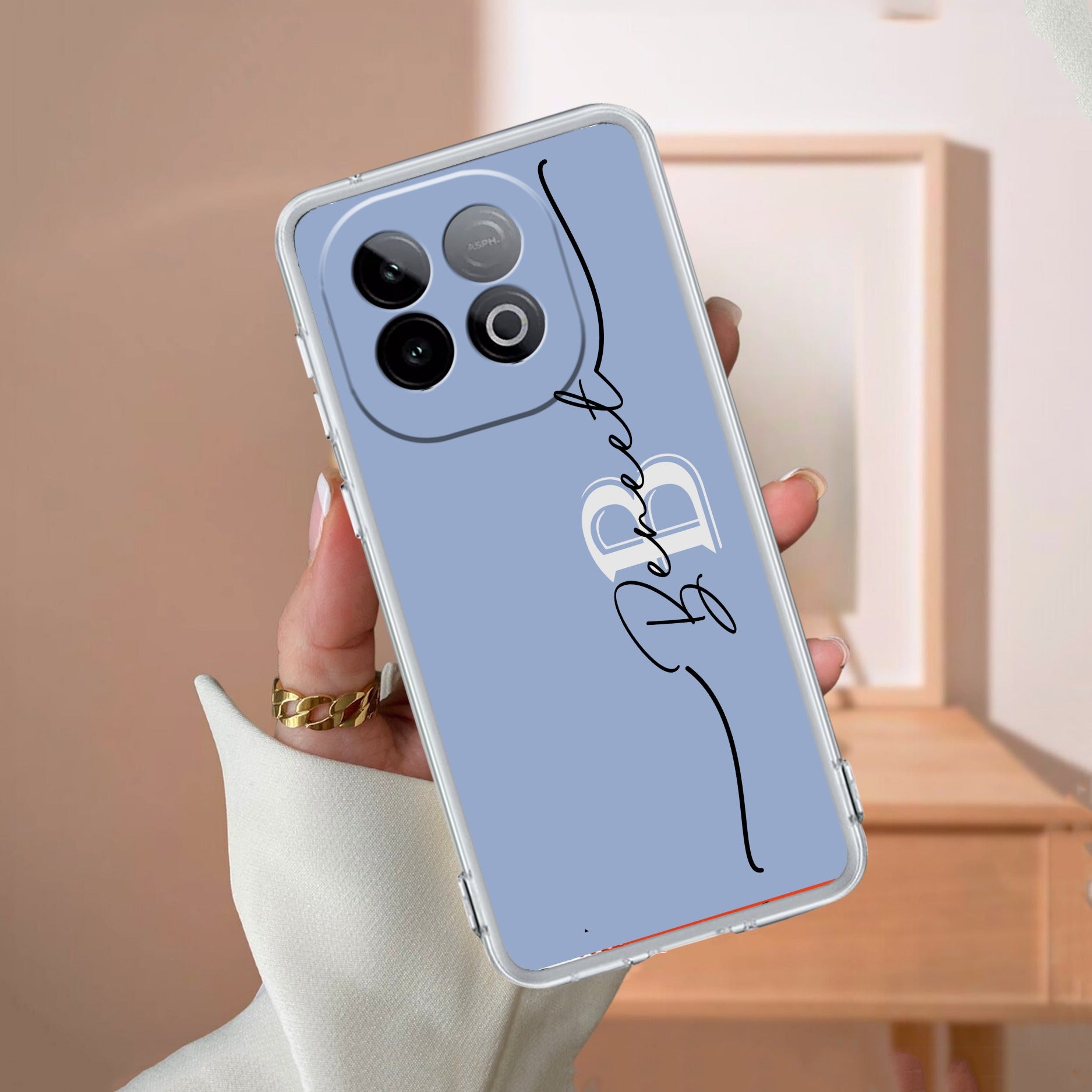 Personalized Initials Azure Silicon Case For iQOO Neo 10 5G