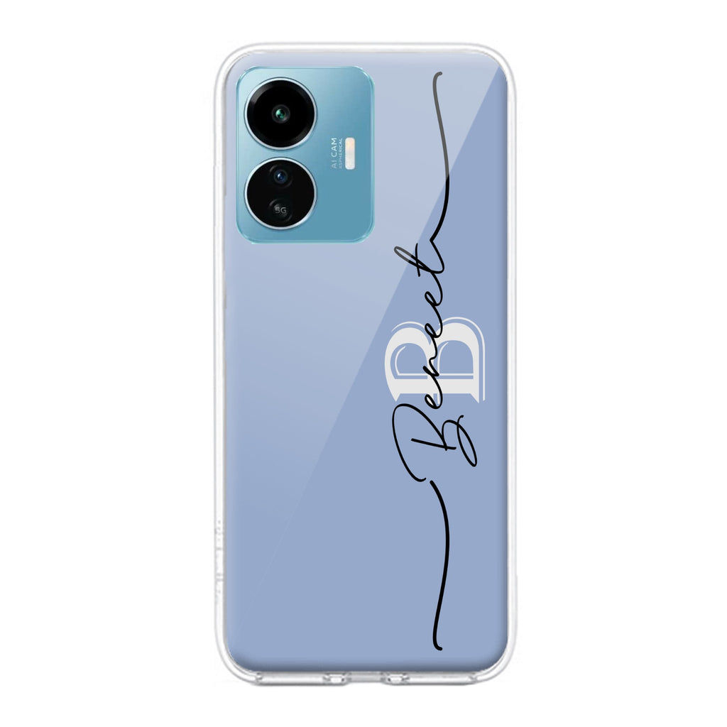 Personalized Initials Azure Silicon Case For iQOO Z6 Lite 5G