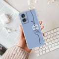 Personalized Initials Azure Anti Yellow Case For Motorola G85 5G