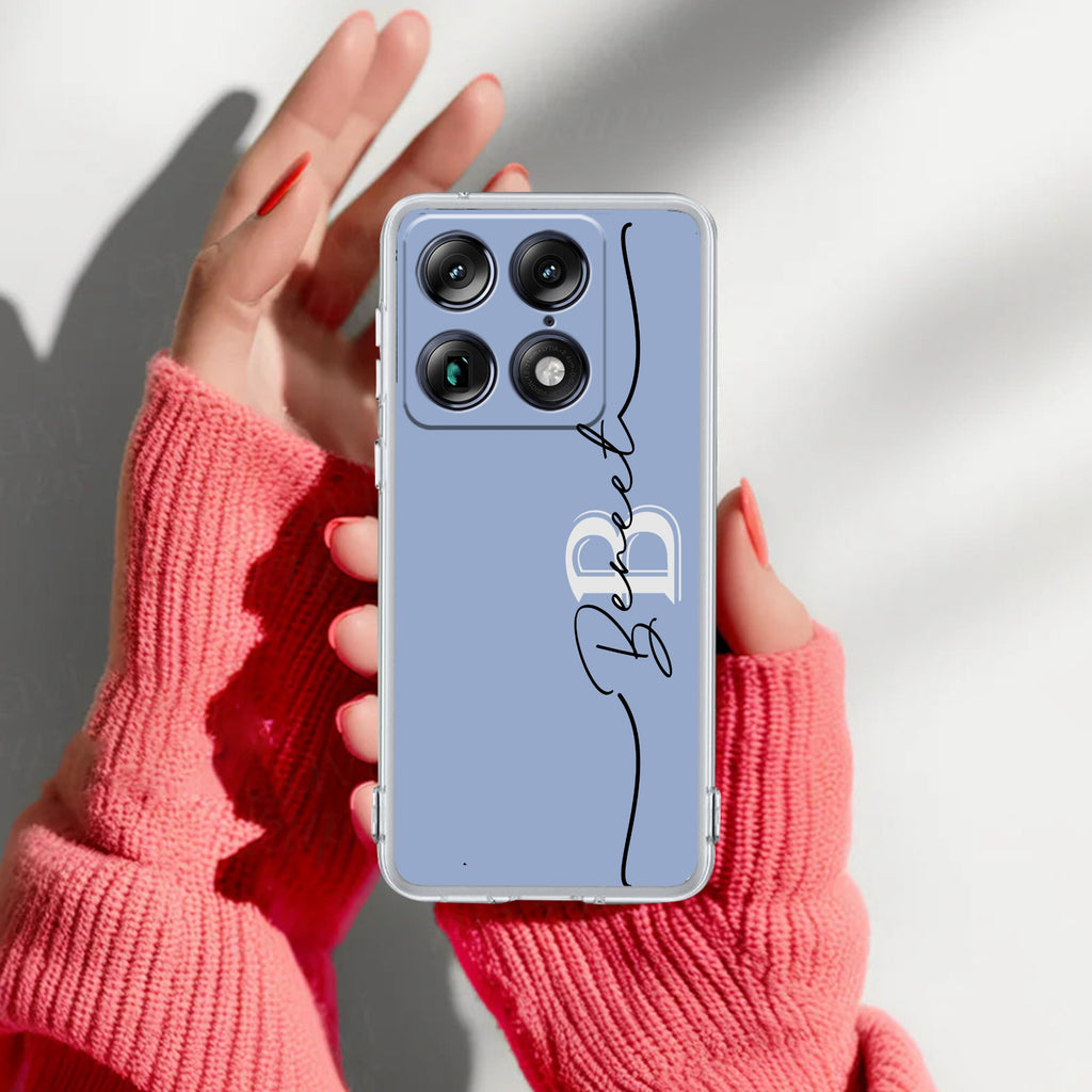 Personalized Initials Azure Anti Yellow Case For Motorola Signature 5G