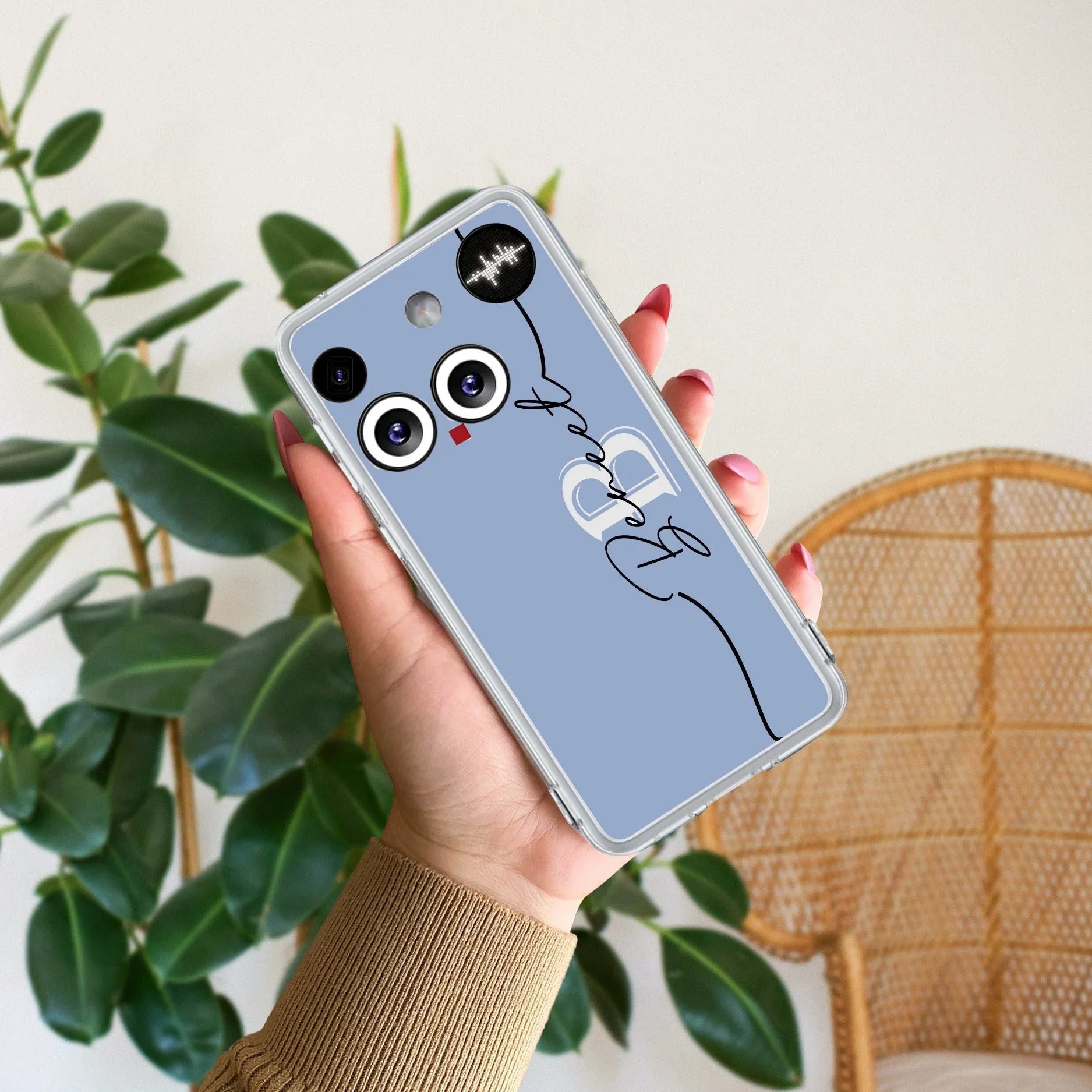 Personalized Initials Azure Silicon Case For Nothing - ShopOnCliQ