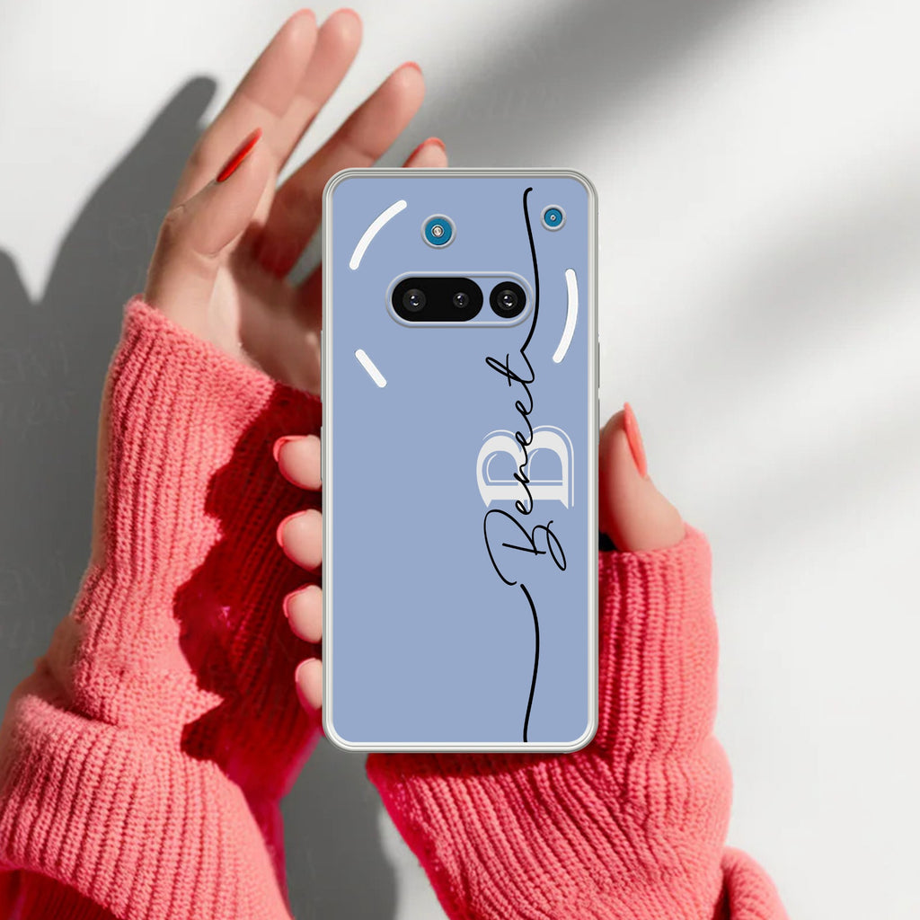Personalized Initials Azure Anti Yellow Case For Nothing Phone 3A 5G