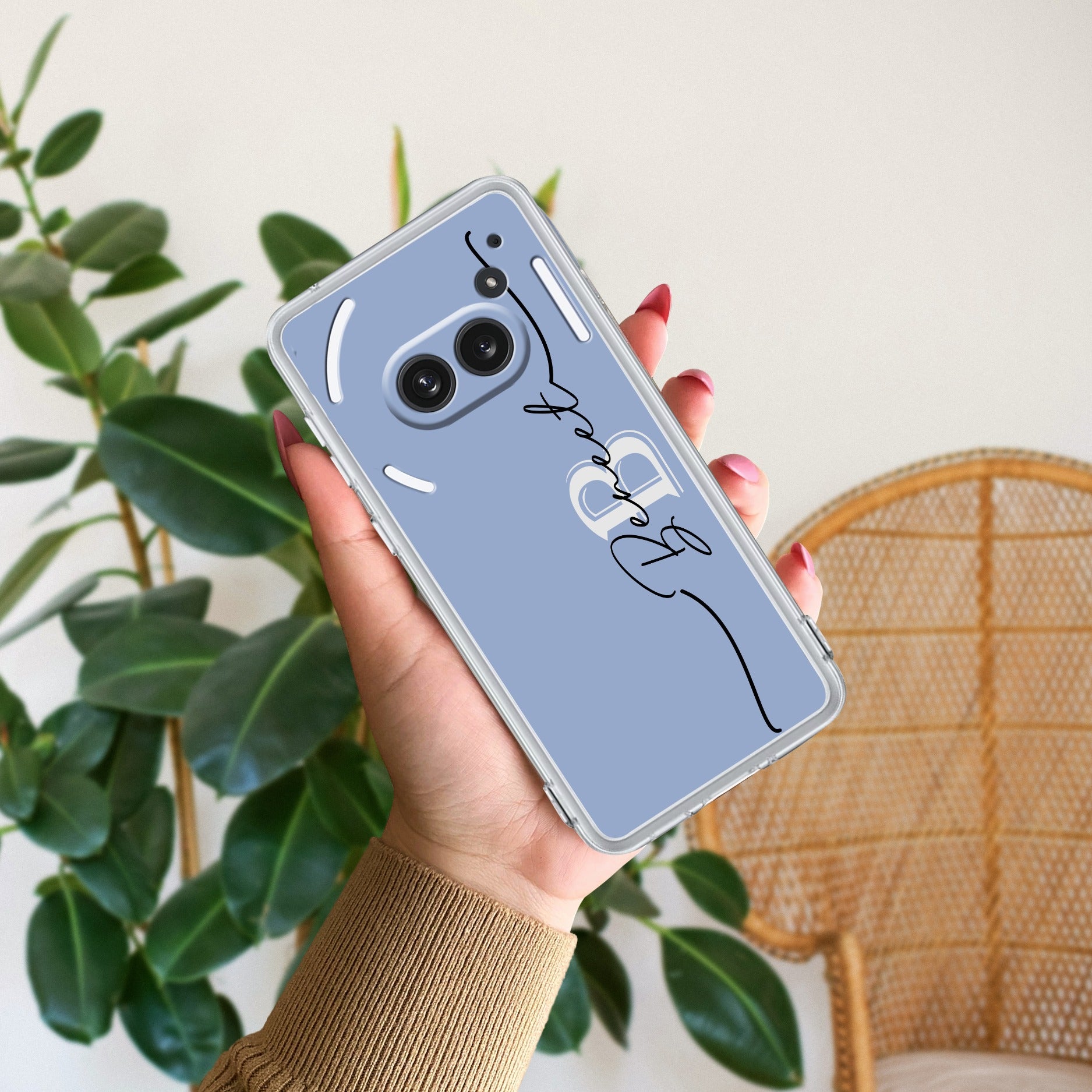 Personalized Initials Azure Anti Yellow Case For Nothing Phone 2a Plus